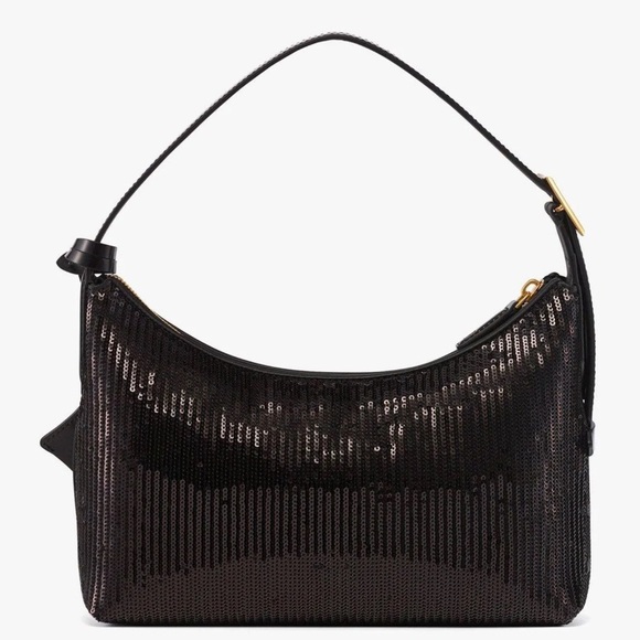 MCM Aren Hobo In Sequin Black Lamb Leather NWT - Picture 4 of 13